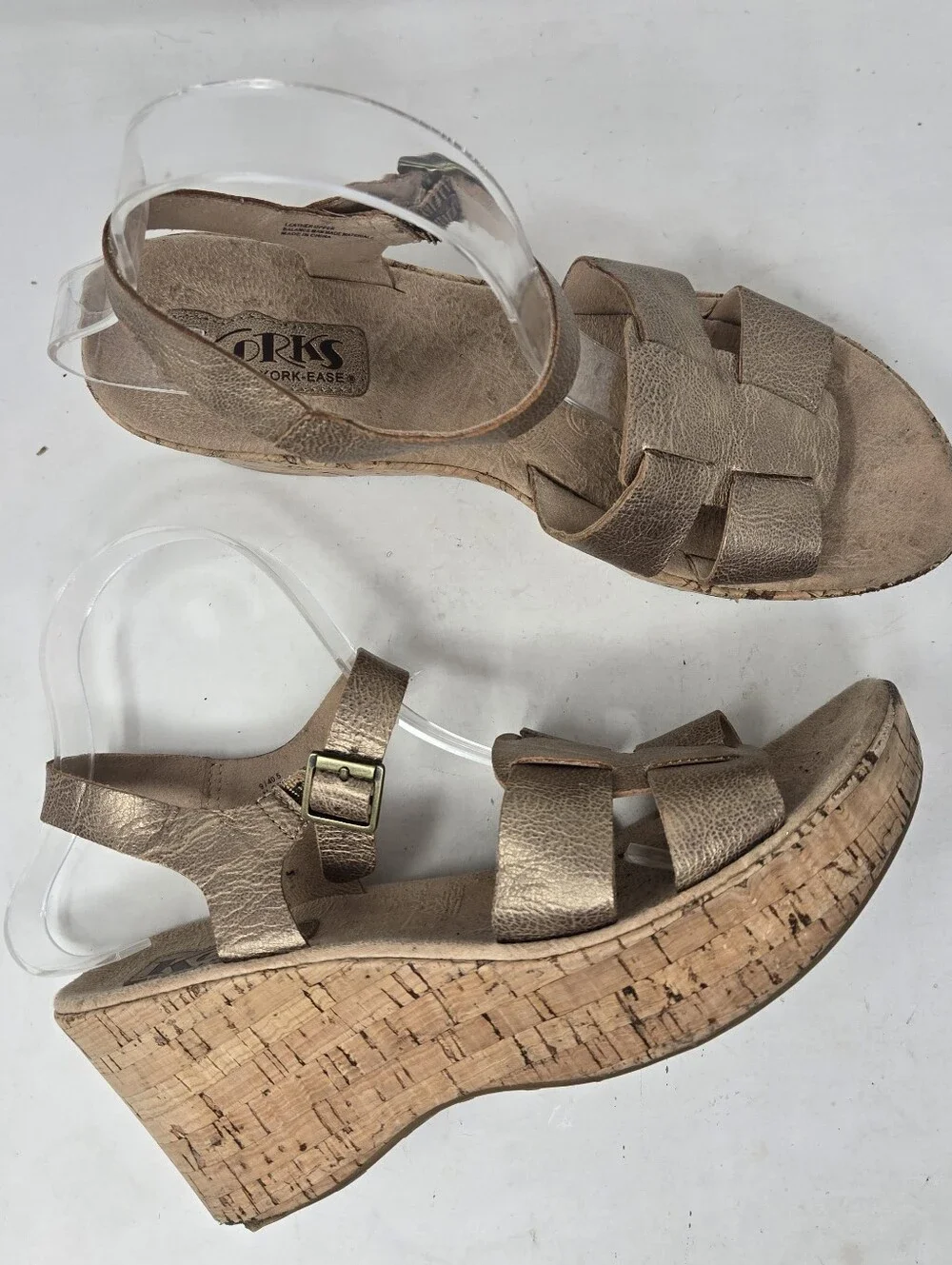 KORKS Cork Slip on Open Toe Platform Wedge Heel Sandals Women's Size 9M